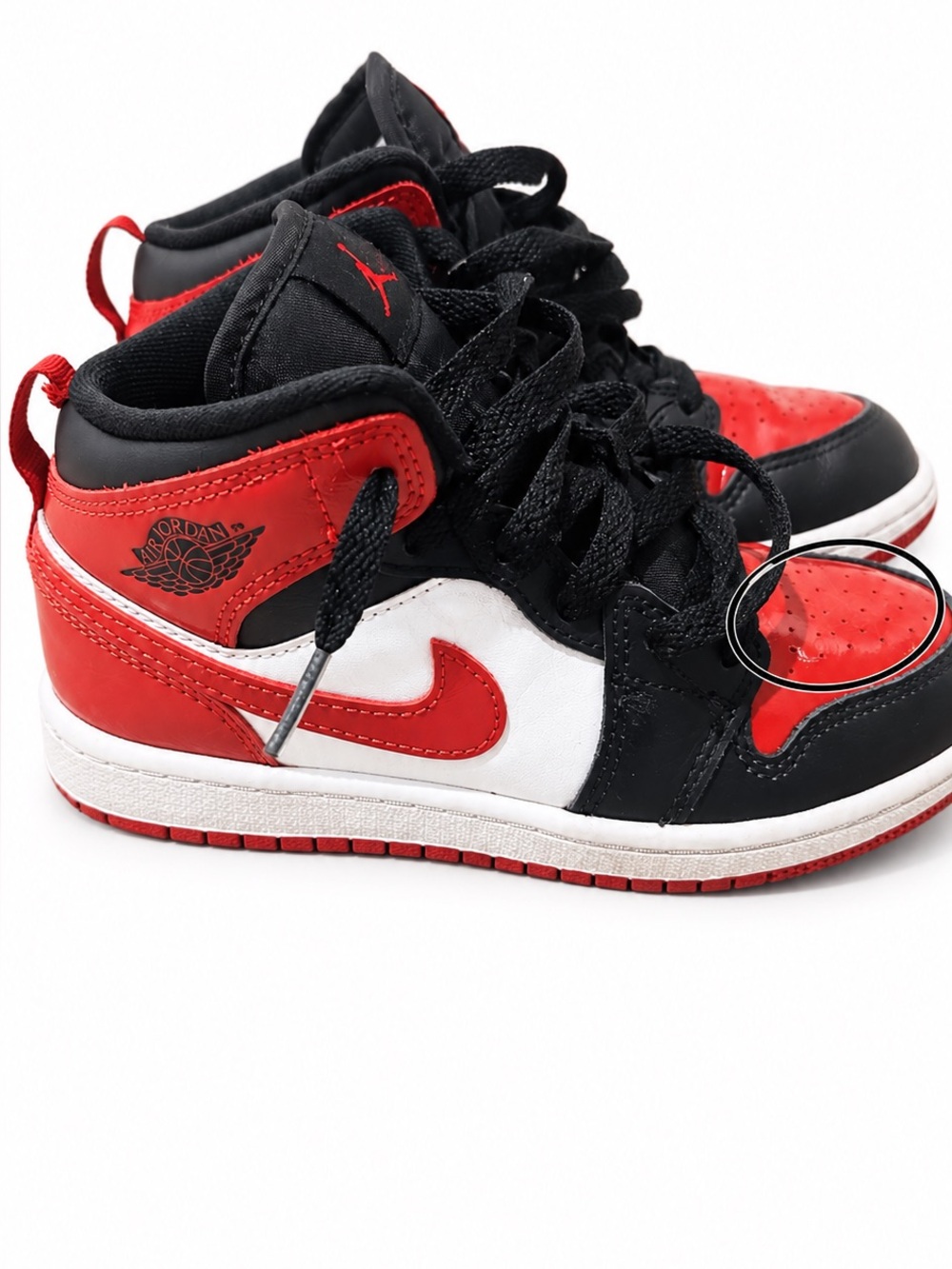 Nike Kids Red Black White High-Top Sneakers